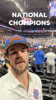 Matt Ragland celebrating the Florida Gators national championship